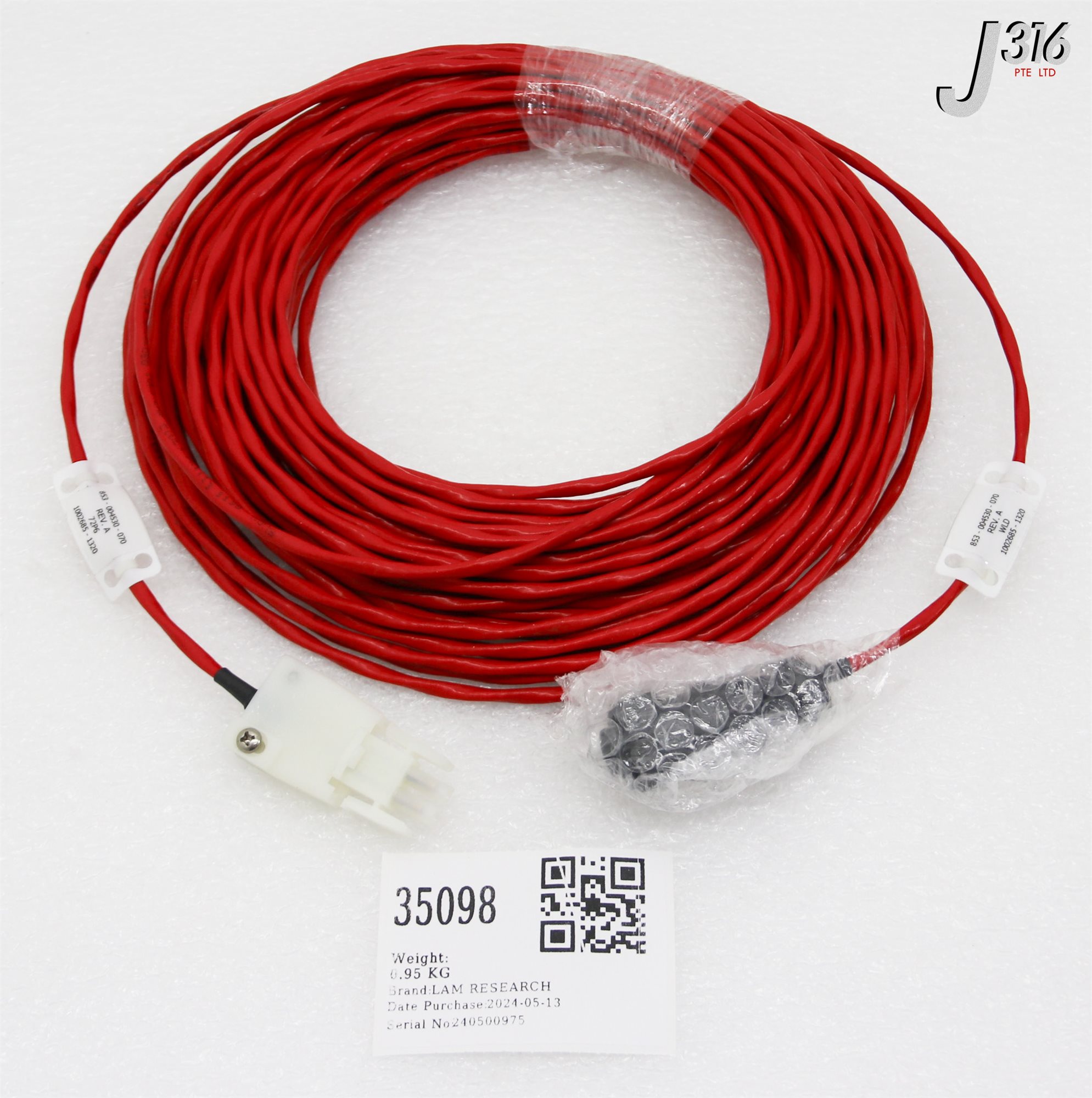 その他 B 35098 LAM RESEARCH CABLE ASSY, PWR, RLY, DUAL TCU, 70 FT (NEW) 853